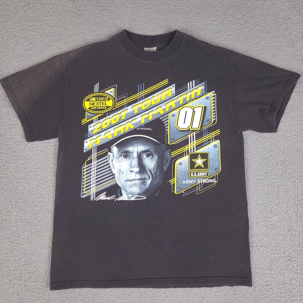 Mark Martin NASCAR Racing T-Shirt Medium US Army‎ 2007 Tour Nextel Cup Series